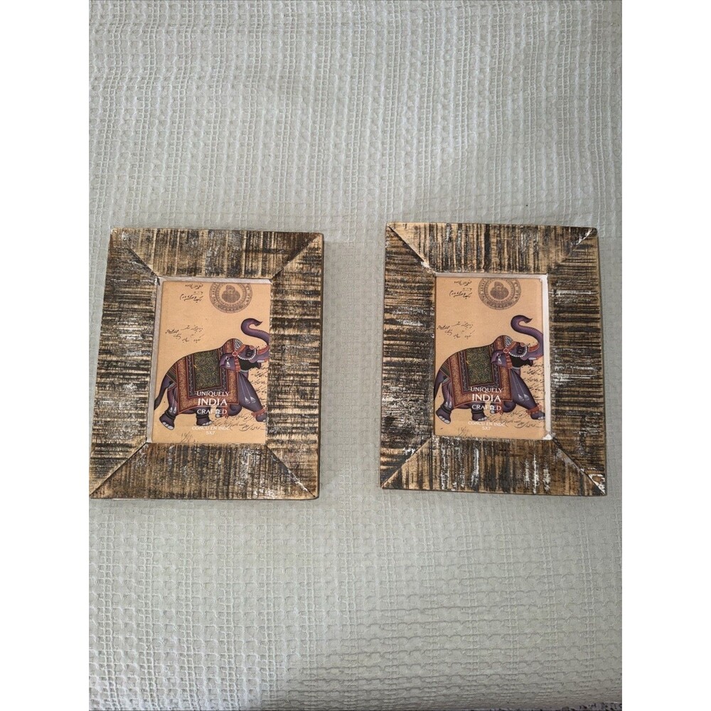 Set Of Two Rustic Wooden Picture Frames